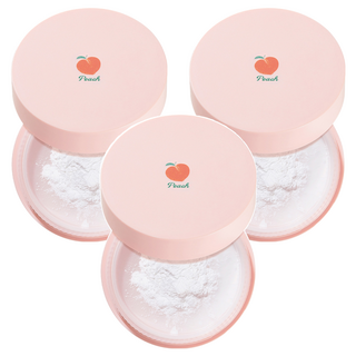 SKINFOOD 蜜桃親透控油蜜粉，萃取桃子成分，舒緩乾燥敏感肌膚，長效控油持妝, 單色, 3個