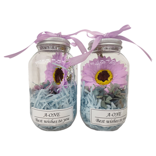 A-ONE 匯旺 永生花許願花瓶 Set D款 紫向日葵 AE-FB4, 2入
