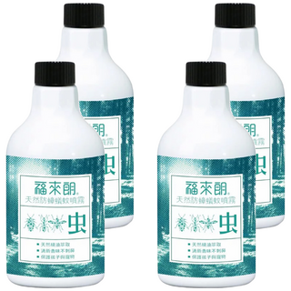 HUKUROU 福來朗 天然防蟑蟻蚊噴霧補充瓶, 500ml, 4瓶