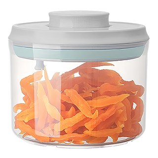 ANTIAN 五穀雜糧食品按壓式密封儲物罐 咖啡豆儲放罐 茶葉零食防潮密封罐 800ML, 1入, 白色 + 透明