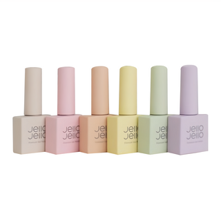 Jello Jello 春夏七彩系列 美甲凝膠6色組 2022, 10ml, Warm Porcelain，Blooming Pink，Pale Coral，Begin Yellow，Green Bud，Antique Lilac, 1組