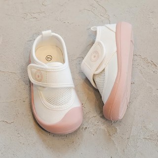 bebehome 小童網面透氣帆布小白鞋, PVC防滑底膠, 藍色/粉色/黃色/白色, 170mm