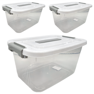 BangJiaShi 幫家適 透明整理箱, 透白, 3個