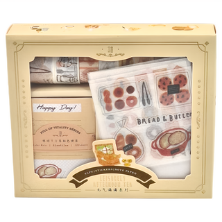 元氣滿滿系列小套盒, 包含10卷膠帶, 10張貼紙, 100張便簽, 悠閒下午茶, 1盒