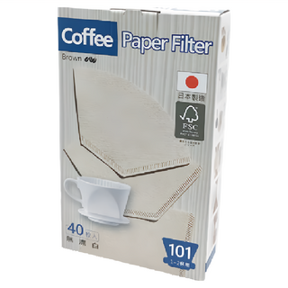 扇形無漂白濾紙 Set, 40枚入, 1-2杯用, 40個, 1盒