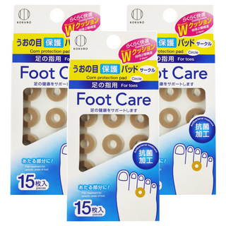 KOKUBO 小久保足部軟墊雞眼保護墊環狀15片-舒適保護、減輕摩擦, 包裝 155 x 74 x 10mm, 3包