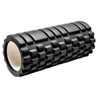 瑜珈柱 按摩滾輪, EVA外包+PVC內管, 承重150KG, 33 x 14 x 1.8cm, 黑色, 1個