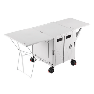 70L摺疊露營購物兩用車 雙邊桌, 白色, 1台