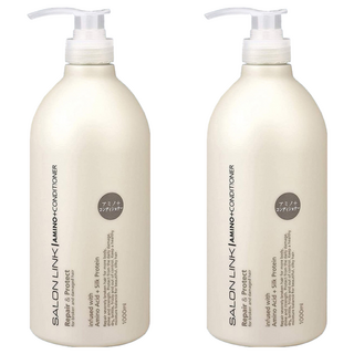 KUMANO 熊野油脂 沙龍級胺基酸潤髮乳 蠶絲蛋白 深度滲透 低刺激性 無色素, 1L, 2瓶