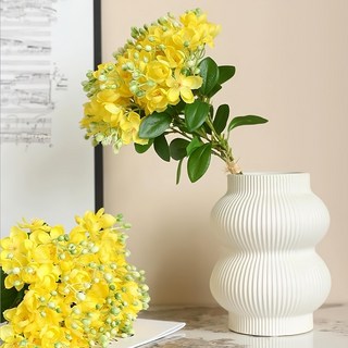 FLORAL M 夏日經典茉莉花仿真花花材 打造清新居家風格, 1組, 檸檬黃
