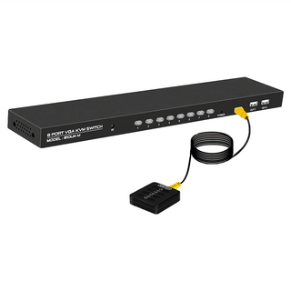 8路USB/VGA KVM切換器 附有線/無線雙遙控 支援1920x1080解析度, 單一商品, 1個