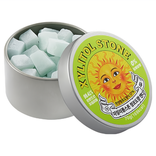 XYLITOL STONE Candy 韓國木糖醇小方糖 15 清香綠葡萄, 1個, 70g