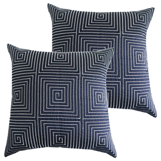 J&N 典祺富貴抱枕 2個 45 x 45cm 深藍色 - 標準坐墊/靠墊