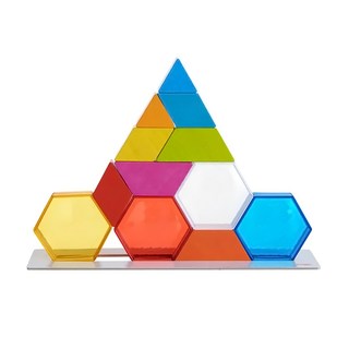 HABA 3D益智疊疊樂 亮彩積木 幾何積木 3歲+, 多色, 1盒