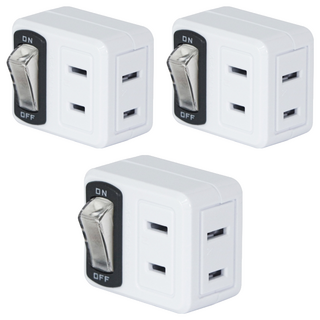 Kinyo 壁插 2孔, 白色, 3個, 38mm