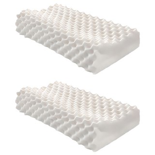 Ishur 伊舒爾 100%天然乳膠枕 2入組 顆粒按摩型, 彈性支撐, 持久耐用不變形, 無靜電, 提供舒適支撐, 58 x 35 x 9~11cm, 1件