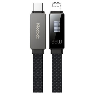 Mcdodo 麥多多 律動系列 100W跑馬燈數顯數據線, 1.2m, 黑色, 1條