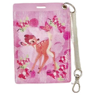 Disney 迪士尼 BAMBI 小鹿斑比 櫻花系 閃亮多用途票卡套, 7.5 x 11cm