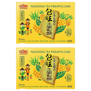 惠香 臺灣造型包種茶包旺土鳳梨酥禮盒 10顆, 伴手禮最佳選擇, 名間包種茶與關廟鳳梨, 獨立包裝, 350g, 2盒