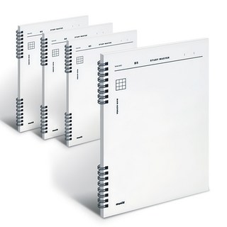 Munid 5mm 網格彈簧注 筆記本, 白色, 4本