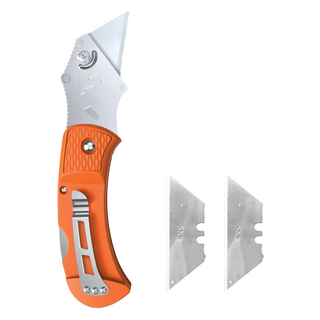 OUTDOOR EDGE B.O.A 梯形刀片 開箱刀 折刀 EDC工具 - 刀刃收合長2.5cm, 刀刃展開長6cm, 全長14.1 cm, 橘色柄, 1個