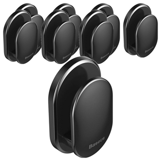 Baseus 倍思 小貝殼黏貼掛勾, 黑色, 8個