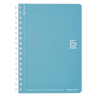 KOKUYO 國譽 軟線圈點線筆記本 A6, 藍色, 1本