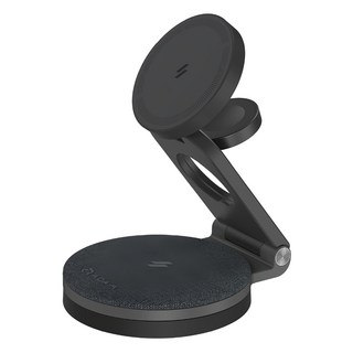 ADAM elements亞果元素 Qi2 折疊式三合一旅行磁吸無線充電座, 黑色, 1個