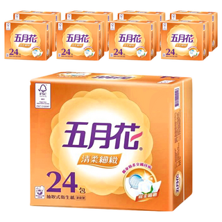 五月花 清柔抽取衛生紙 100張, 24包, 9袋
