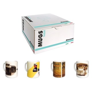 BIANCHI MUGS 馬克杯4件組 義大利製 原廠, 1組, 白色
