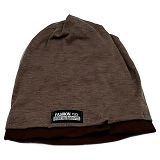 捷華 韓版雙層套頭帽 淺咖，保暖舒適，時尚百搭，男女通用, 27 x 27cm, 1入