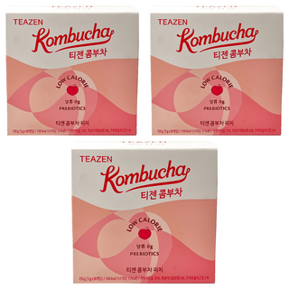 TEAZEN 茶禪 康普茶 水蜜桃沖泡飲 30條, 低卡路里, 含益生元, 5g, 3盒