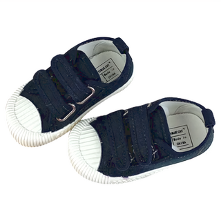 bebehome 兒童魔鬼氈防滑帆布鞋，透氣舒適，穿脫方便, 135mm, 黑色