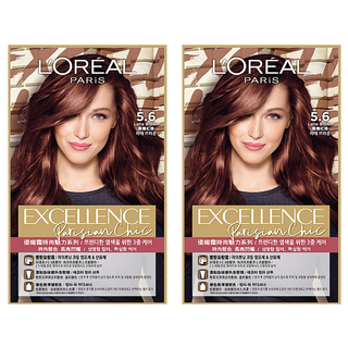 L'OREAL PARiS 巴黎萊雅 台灣公司貨 優媚霜時尚魅力系列 染髮霜, 5.6 楓糖紅棕, 2盒