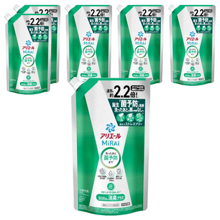 ARIEL MiRAi 日本原裝進口 消臭2倍濃縮抗菌洗衣精補充裝 綠色, 640g, 6包