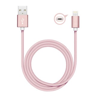 STAR 訊鋒科技 Apple MFI 認證 Lightning 充電傳輸線，適用於 iPhone/iPad/iPod，時尚金屬質感，線身緊實編織工法, 1.2m, 玫瑰金, 1條