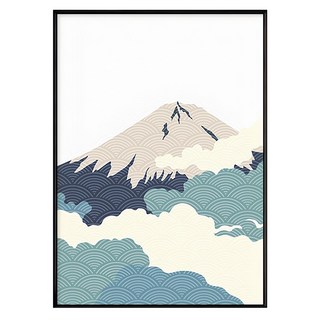 Boluo 菠蘿選畫所 雲氣迷漫的富士山I, 黑色