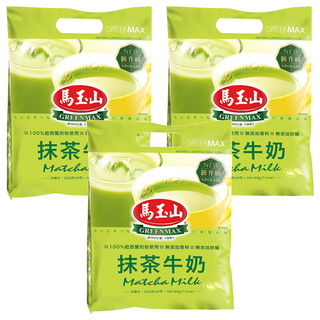 馬玉山 抹茶牛奶, 100%紐西蘭奶粉使用, 無添加香料, 無添加奶精, 15g, 14包, 3袋