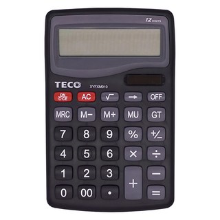 TECO 東元 桌上型計算機, 12位元數字計算, 太陽能/鈕扣電池兩用電源, 1台, XYFXM010