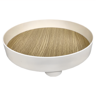 沐慕家居 多用途收納托盤 圓形, 白色, 1個