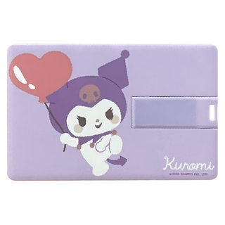Sanrio 三麗鷗 KUROMI 卡片式USB2.0 插畫風格隨身碟 Haushin01, 128GB, 1個