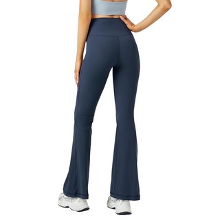 KR SKANGEL 女款高腰修身微喇叭瑜珈長褲, XL, 香鯨藍