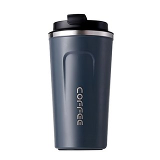 304不鏽鋼磨砂真空咖啡杯, 510ml, 保溫保冷, 紳士藍灰, 1個