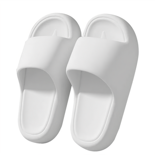 EVA 踩屎感超厚休閒拖鞋, 38-39, 奶油白