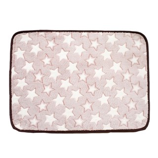 QIDINA 寵物雙面四季睡墊, 1個, 豆沙白星