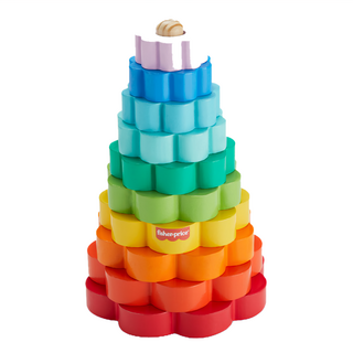 費雪 木製套圈玩具，18個月以上適用, 彩虹, 1組