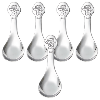百貨King 王樣小熊兒童匙/平底匙/兒童湯匙 5支套裝, 11.3 x 3.5cm, 1組