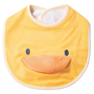 PiYOPiYO小鴨啾啾造型圍兜可愛造型設計按壓嘴巴會有啾啾聲, 黃色, 1件