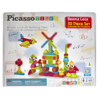 PicassoTILES 畢卡索 112pc 3D建築積木 鬃毛鎖定, PI22631, 1盒