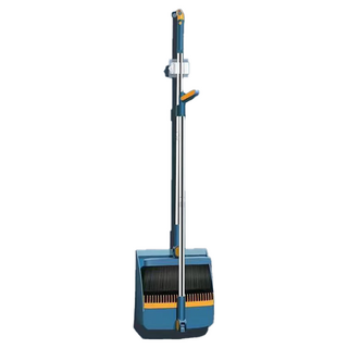 德利生活 北歐可站立掃把畚箕組, 直立收納 節省空間, 孔雀藍, 1個